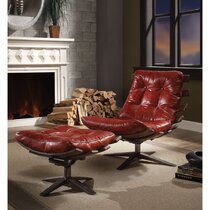 Modern red best sale leather chair